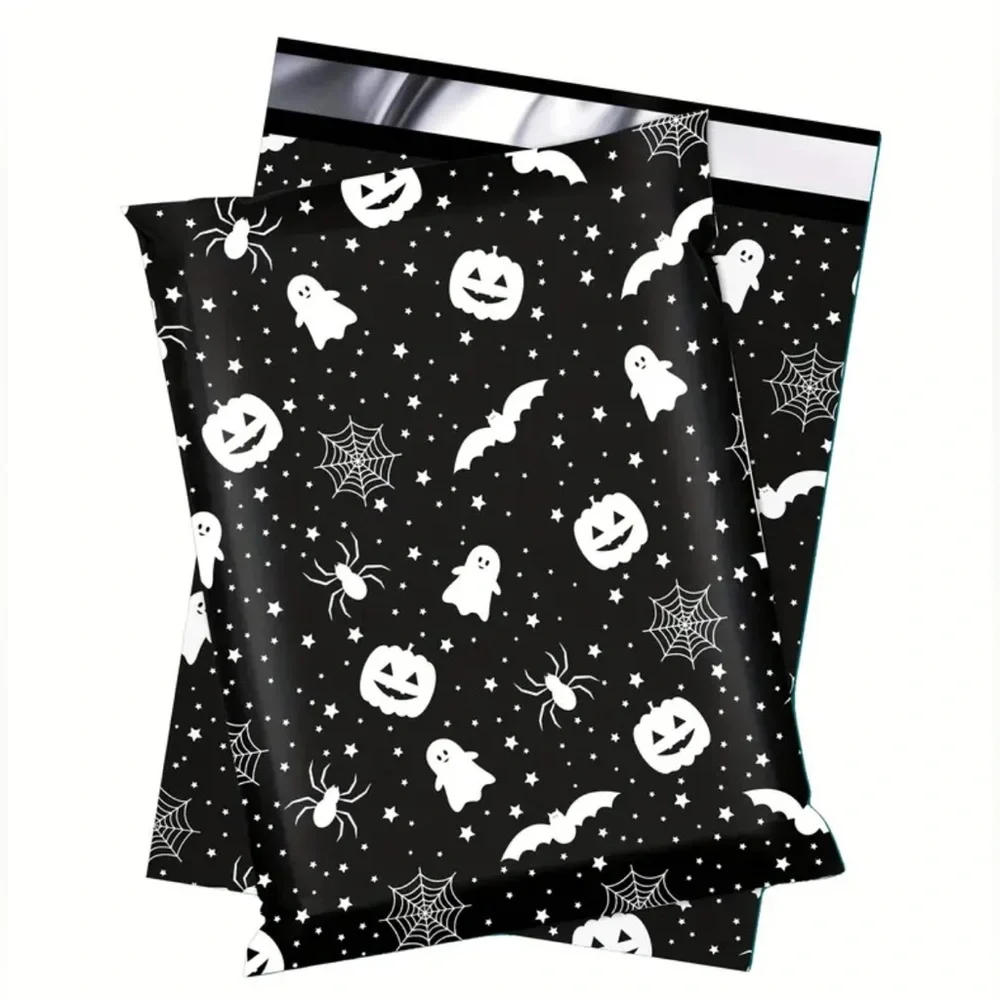 Halloween Themed Black and White Poly Mailers 25ct